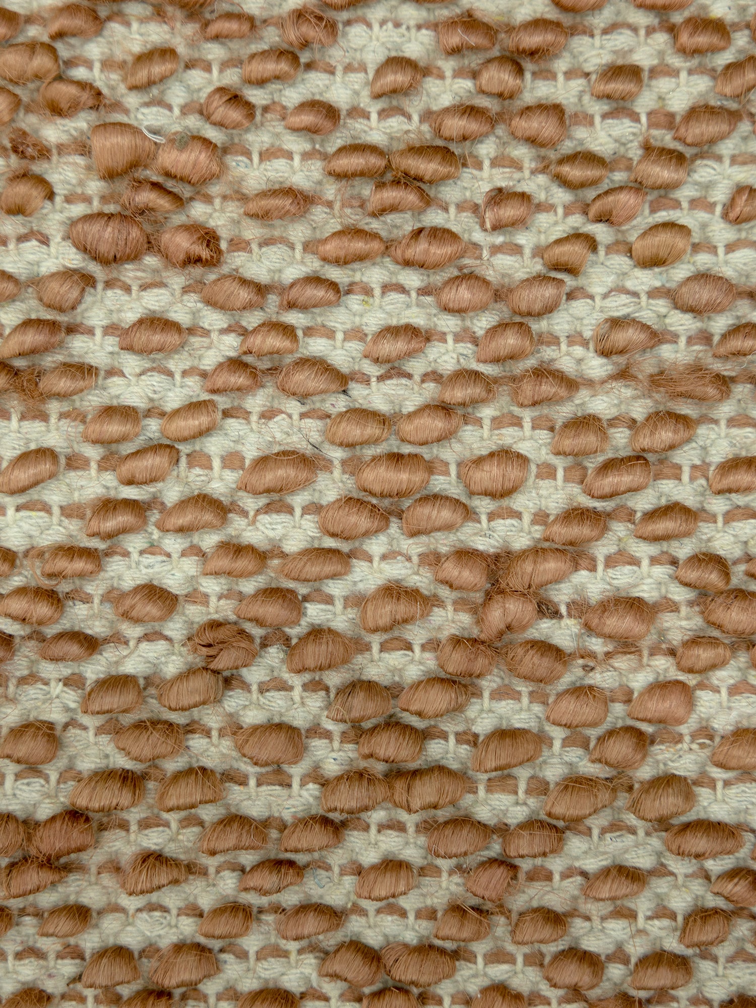 Terracotta Pebble | Handwoven Pitloom Durrie, Textured brown fabric pattern