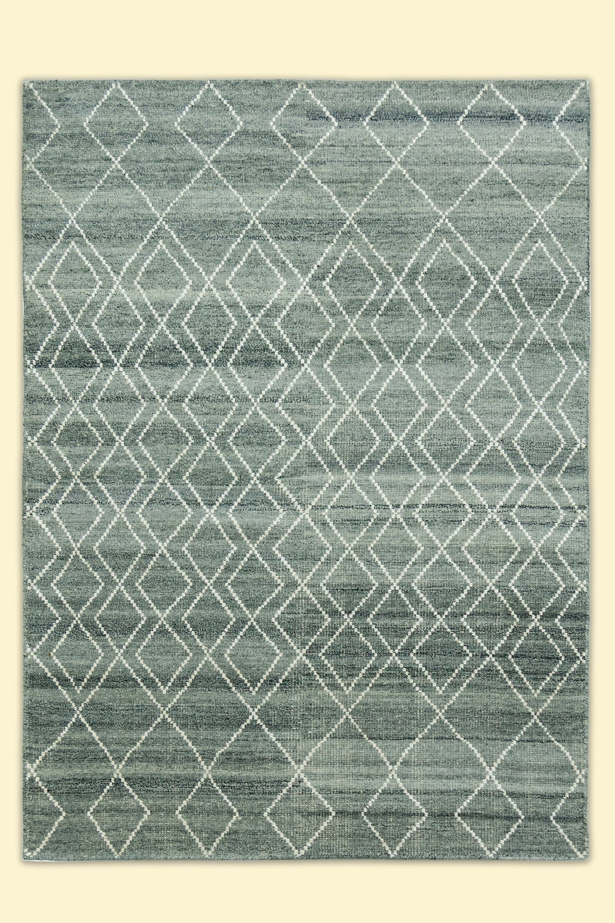 Blue Geometric Patterned Hand-Loom Viscose Handmade Rug for bed rooms, offices, and dining spaces. 
