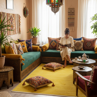 Sunfield Ochre Texture Hand-Loom Solid Woolen Rug for Master Bedrooms, Offices and Dining Room