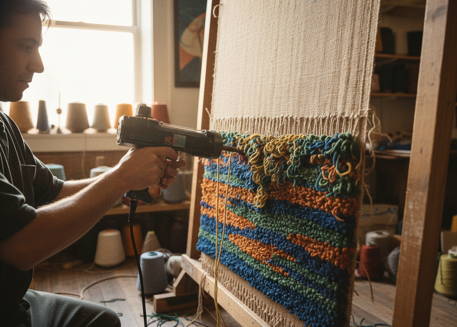 Verticle Handtufting Technique of Carpets and Rugs